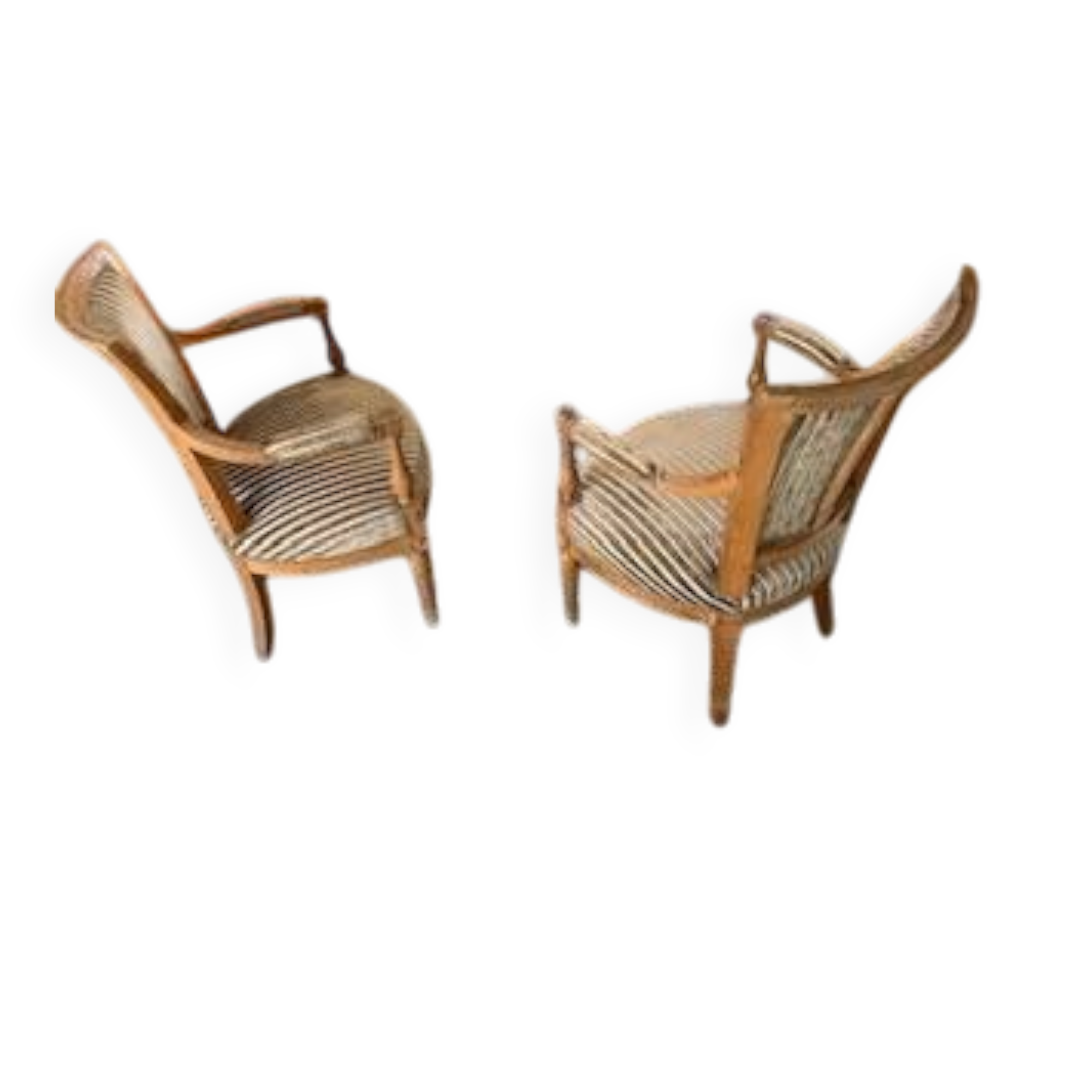 Pair of directoire style armchairs - nobilis fabric