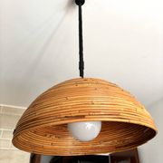 Large rattan pendant light from the 1970s.