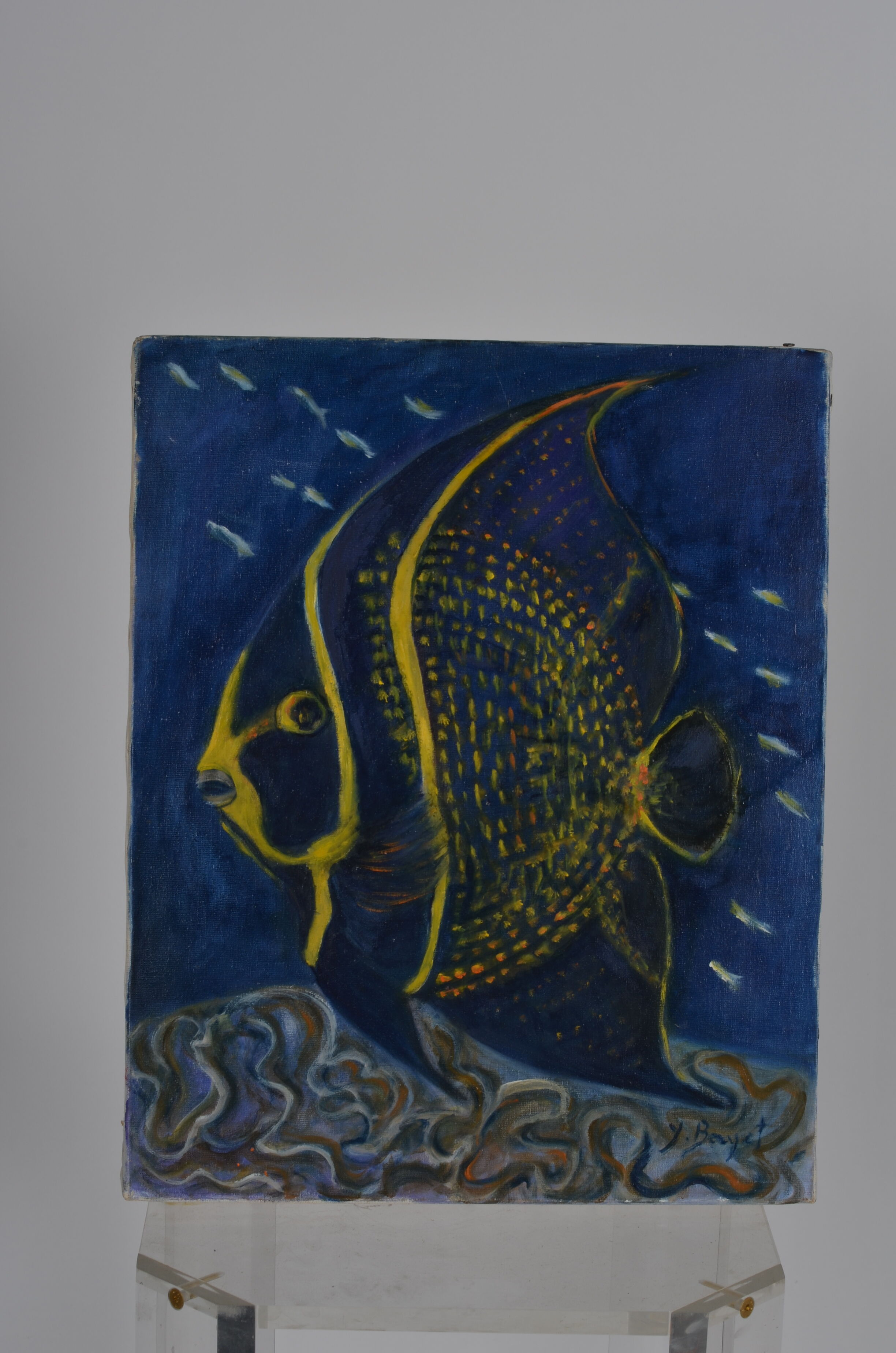 Oil on canvas fish angel