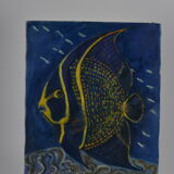Huile sur toile poisson ange