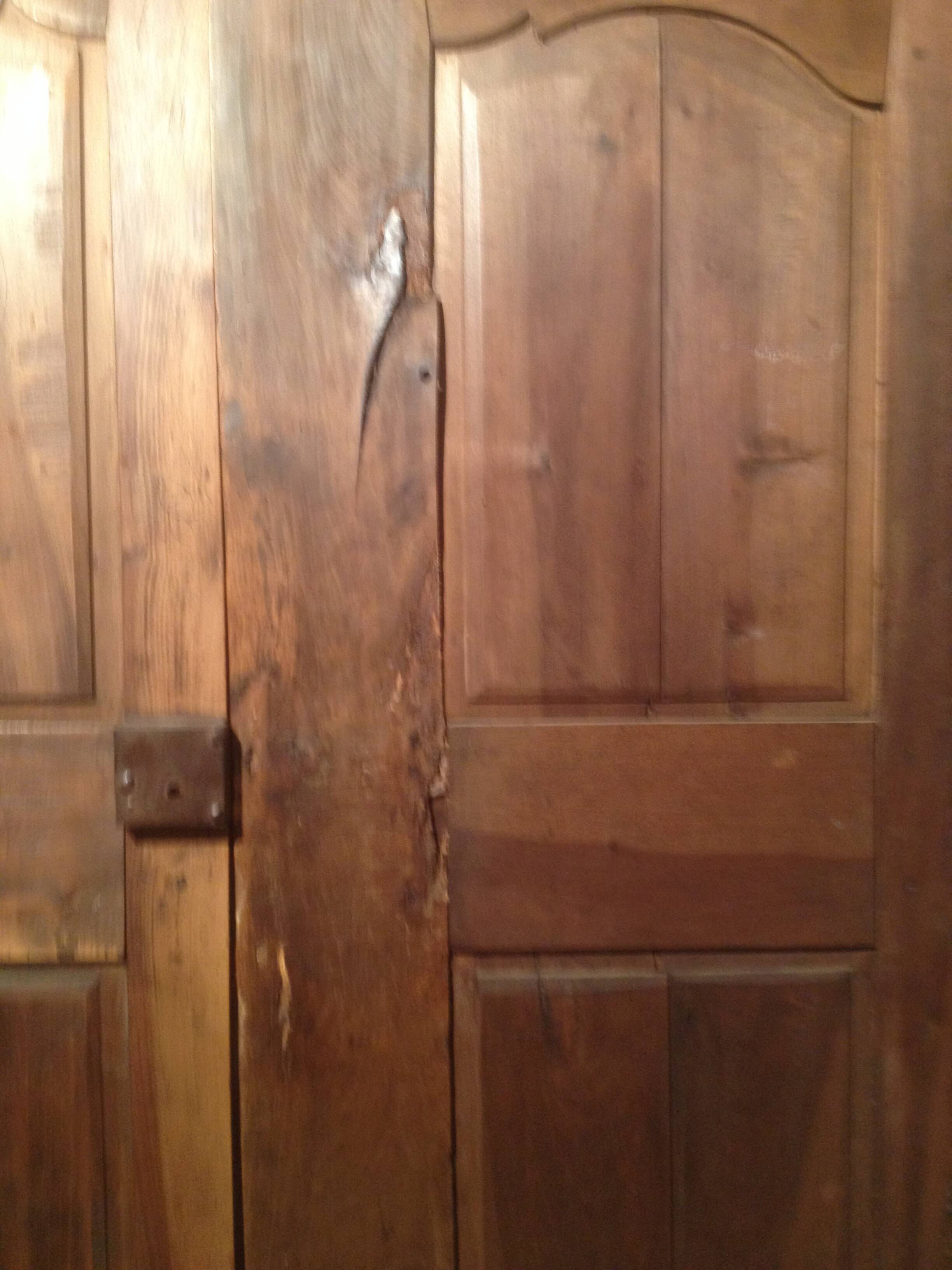 Pair of old doors in solid walnut