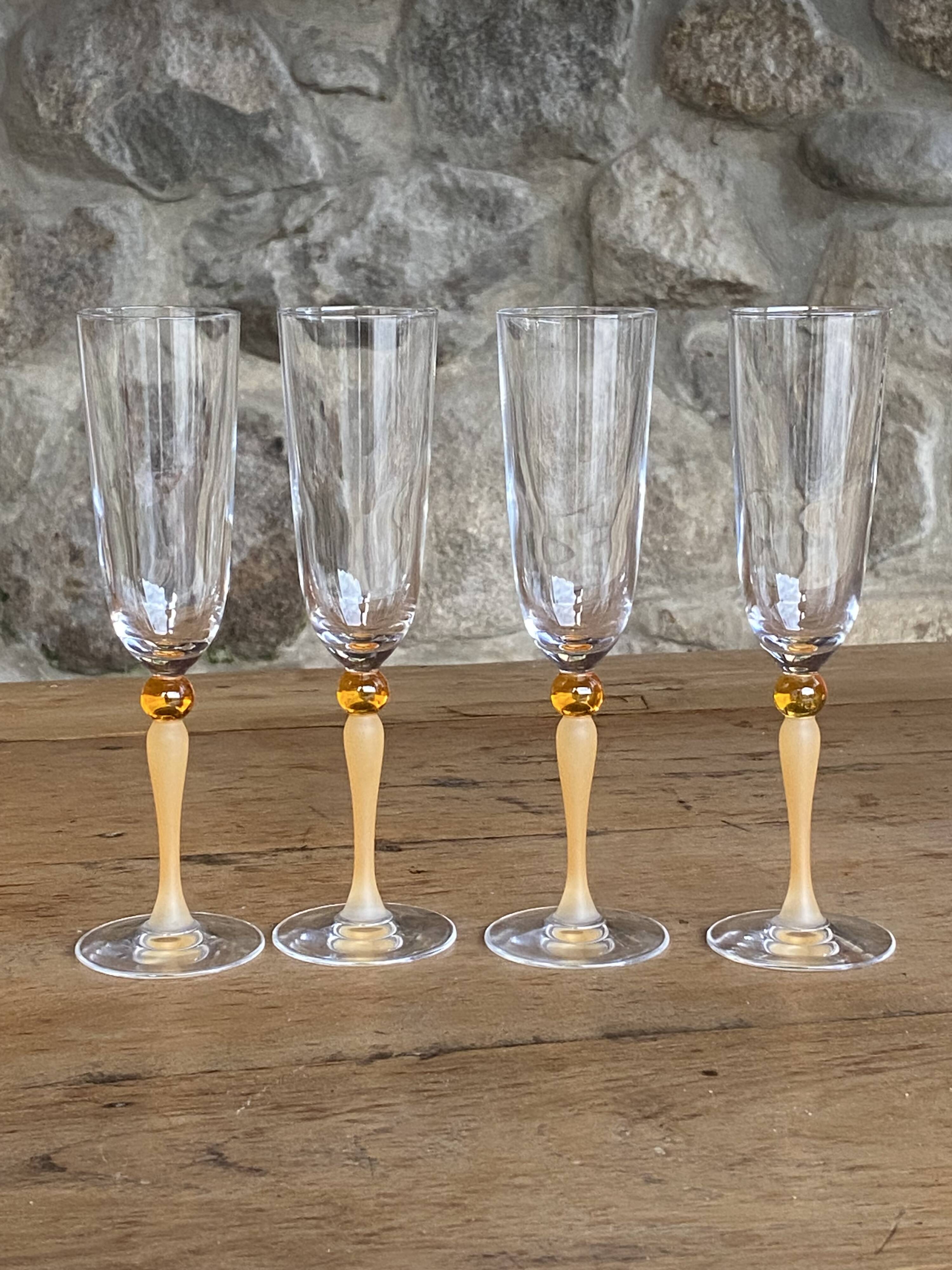 4 flutes de champage cristal d’Arques