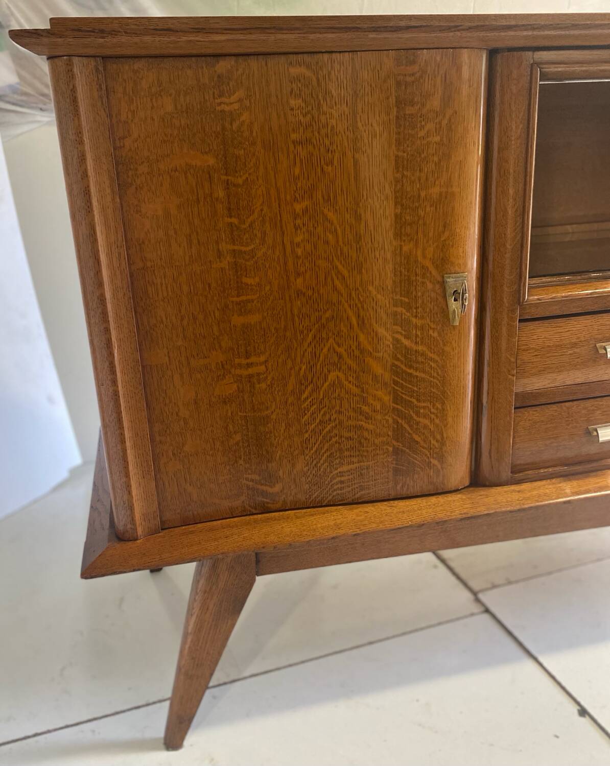 Oak sideboard with compass legs