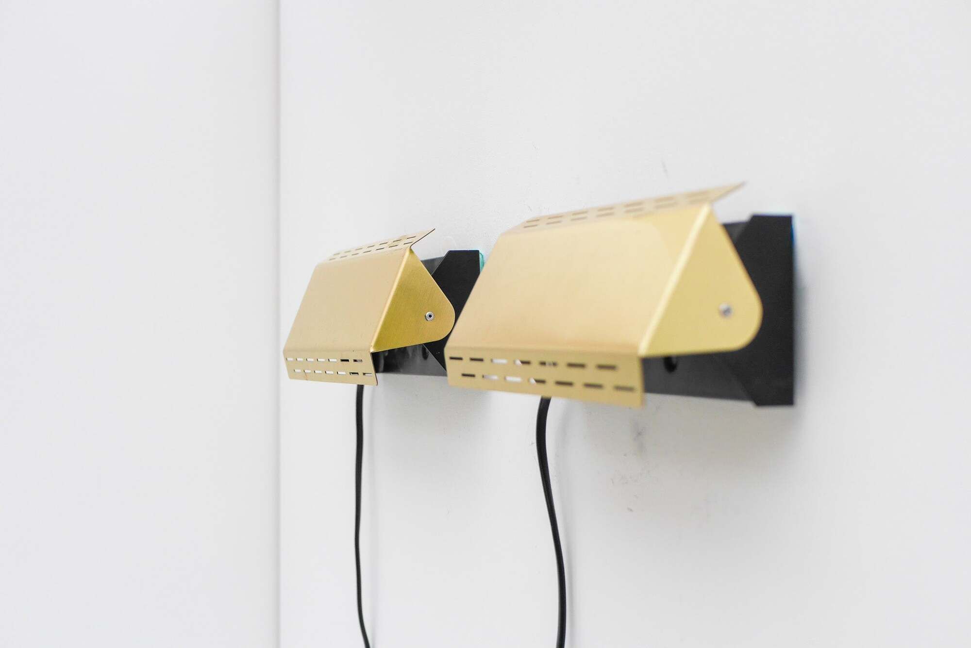 Vintage Brass Wall Sconces Örsjö, Mid-Century Modern Style, circa 1965