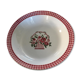 Plat rond ancien en porcelaine estampillé FB pot Faïence Badonviller