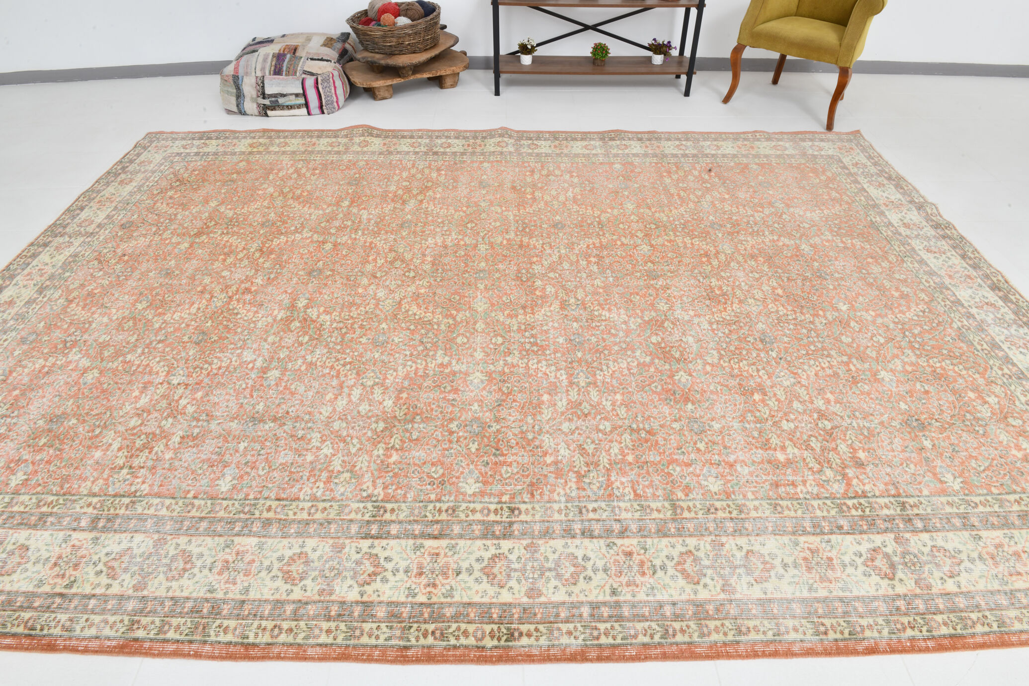 10x13 peach red oversized persian rug, 290x388cm