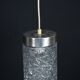 Pair of Italian Pendant Lights in Glass and Polished Aluminum, 1970s