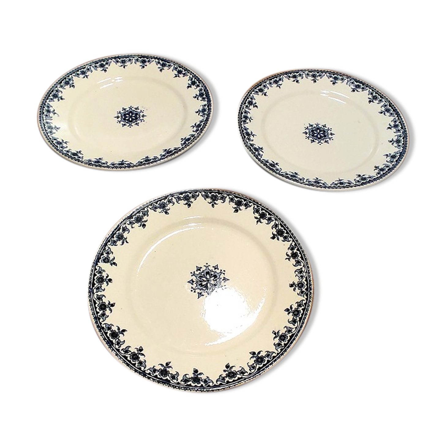 Plates Porcelain Plates Iron Earth Vintage Antique Tableware dp1021f54 lot of 3