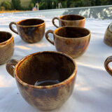 Lot 8 tasses en grès émaillé