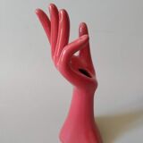 Hand baguier vase soliflore porcelain 80s