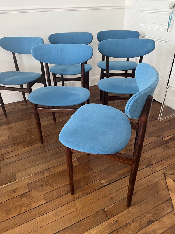 6 chaises Kofod Larsen - Années 70