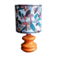 Mushroom lampshade and vintage orange glass lamp foot