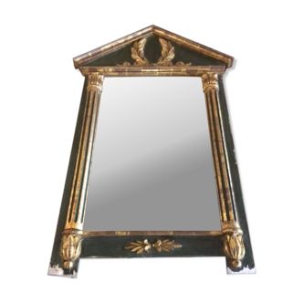 Wooden fireplace mirror