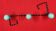 Rare coat rack with 3 hooks, one colour, ball hooks, wrought iron.