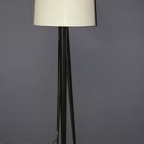 Lampadaire en acier laqué noir vers 1980
