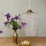 Vintage frosted glass globe pendant light