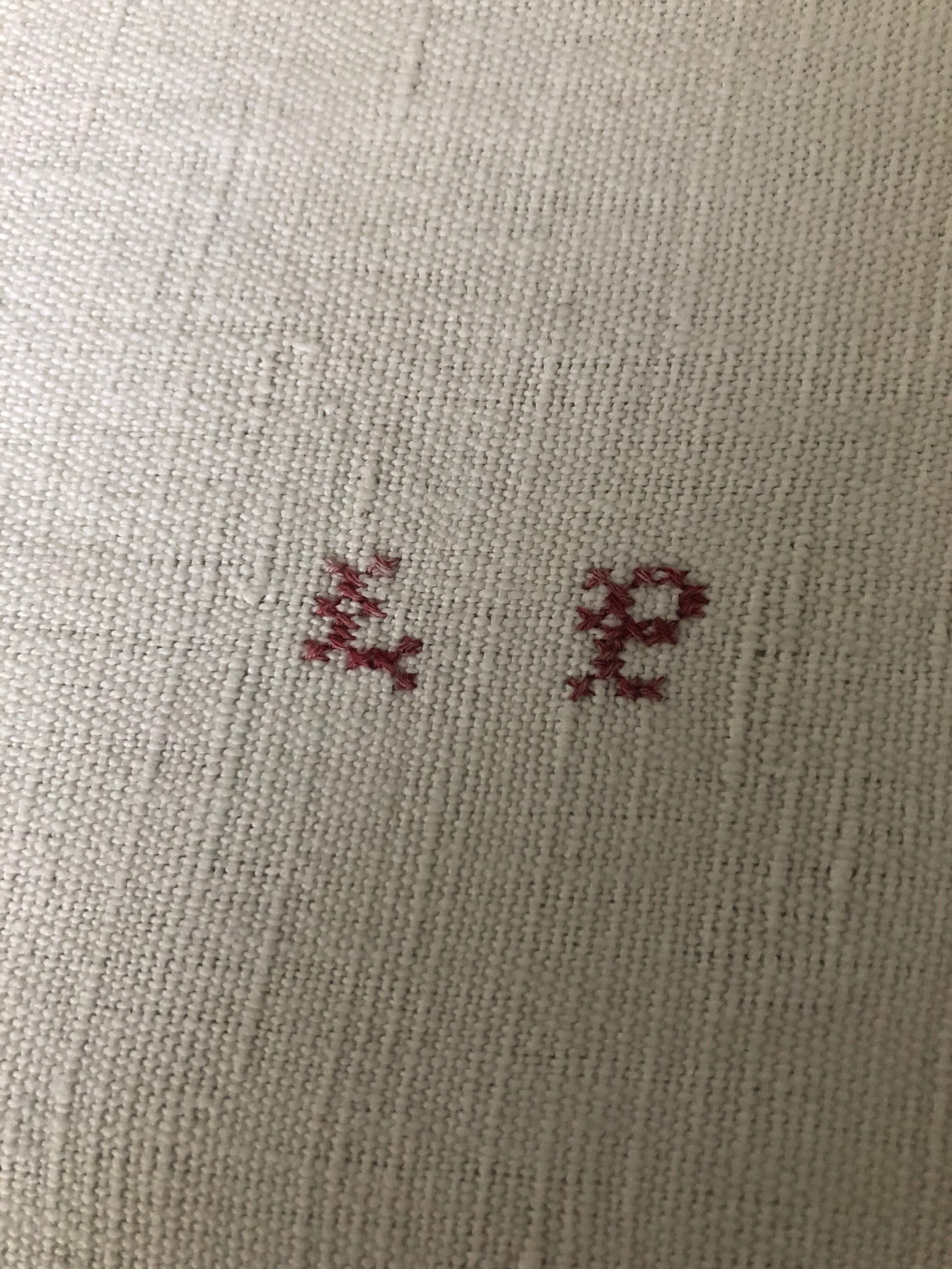 Old hemp cloth, MONOGRAM TA