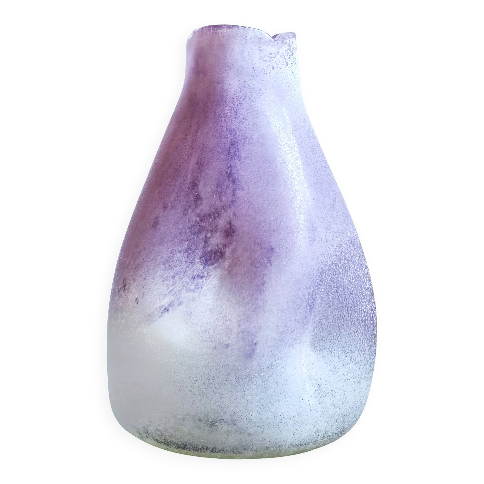 Large artistic blown glass vase, Venetian workshop, around 1980.