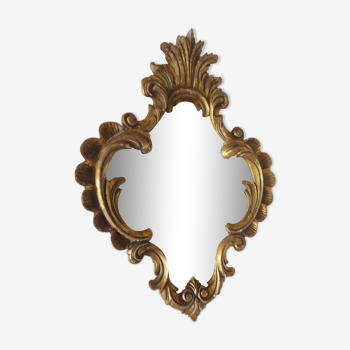 Miroir XIXème en bois doré et glace au mercure 61x45cm