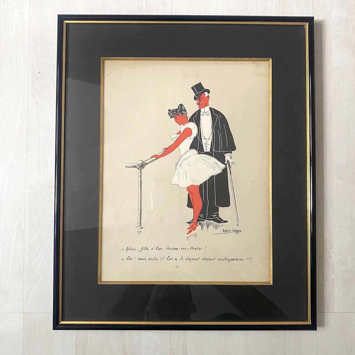 Set of 5 framed illustrations by Maurice Marais, 19th century