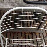 Trio of folding metal chairs