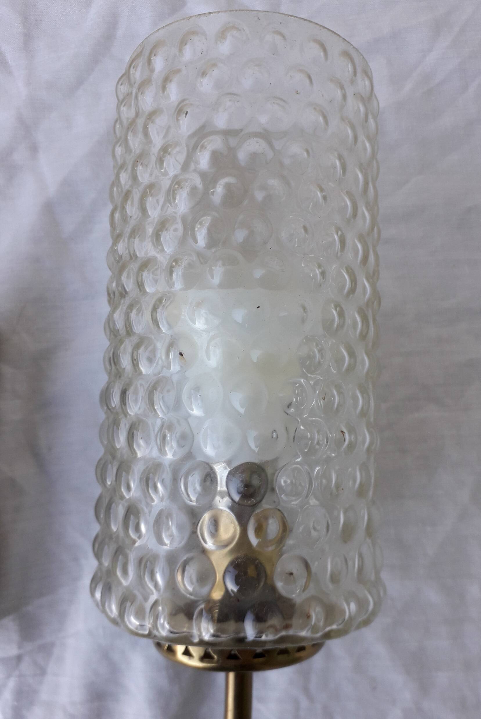 Brass and bubble glass wall light