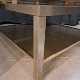 Table basse Guy Lefevre en acier et bronze