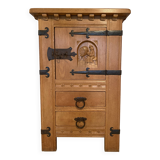 Solid oak bar cabinet