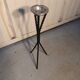Standing ashtray wrought iron base cast aluminum ashtray