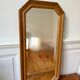 Miroir octogonal nervuré en bois doré