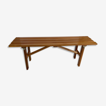Folding bench in wood varnish vintage