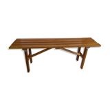 Folding bench in wood varnish vintage