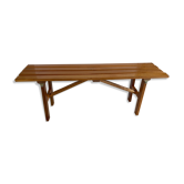 Folding bench in wood varnish vintage