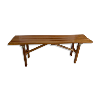 Folding bench in wood varnish vintage