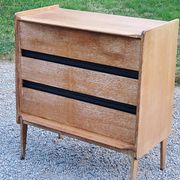 Vintage Gérard Guermonprez chest of drawers with 3 compass feet from the 50s