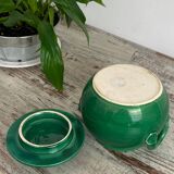 Large green ceramic candy box