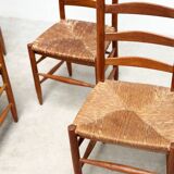 Set of six French dining chairs
