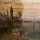 Tableau ancien paysage XVIIe