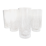 10 cut crystal orange glasses