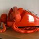 Vintage Orange Socotel dial phone, 1978