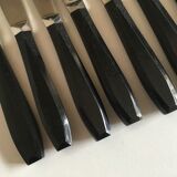 Set of 12 fruit knives in black bakelite