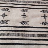 Kilim carpet white and black Berber motifs