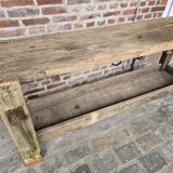 Ancien établi en chêne d'ébéniste ou menuiserie