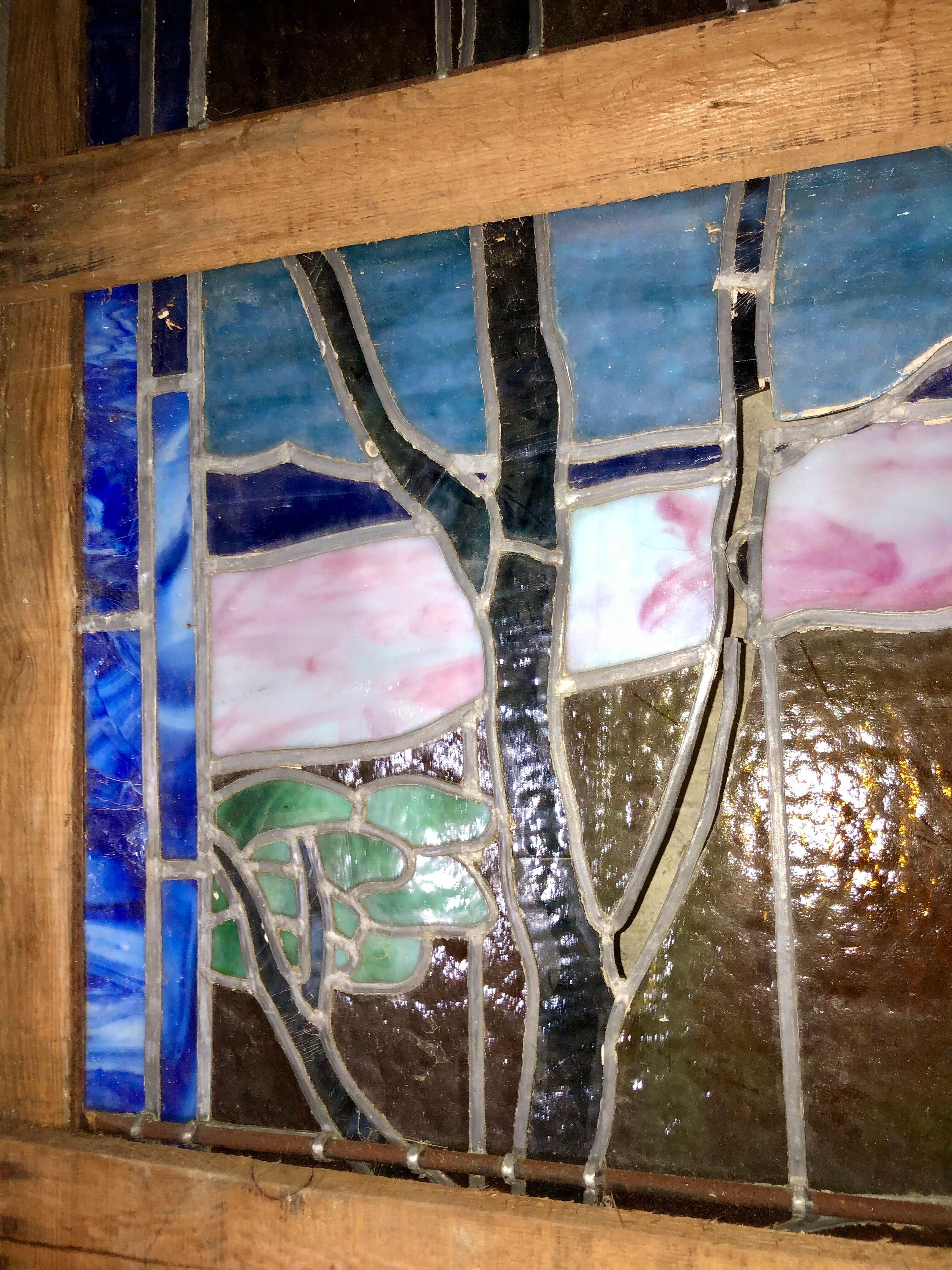 Art deco stained glass window