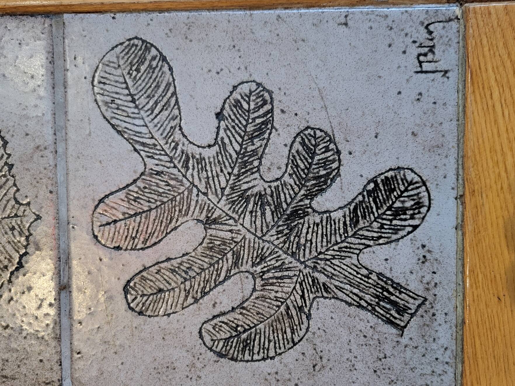 Jacques Blin coffee table in glazed ceramic, oak wood French Riviera 1960 Vintage