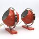 Stilux Milano model Saba, orange globe table lamps from 60s. Set of two