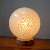 Clichy glass table lamp in water green