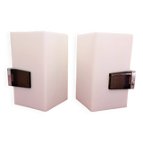 Pair of Allibert plexiglass night light wall lights, space age 70s design