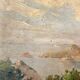 Painting “Seaside View”, oil on canvas glued on hardboard.