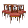 Série de six chaises en acajou de style directoire circa 1940